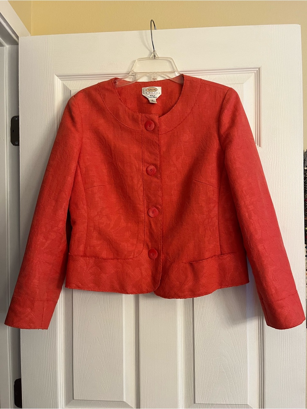 Talbots Coral Textured Button Jacket